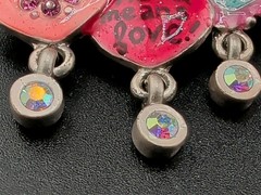 Vintage “Nana Means Love” Rhinestones Enamel Brooch Pin 2″ Mother’s Day Gift