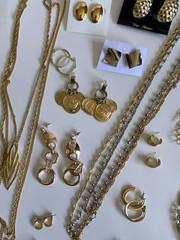 Vintage Now Mixed Silver And Gold Tone Jewelry Lot 58 Piece