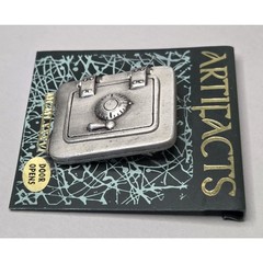 JJ Safe Door Opens Pewter Brooch Gold Tone Money Bag Inside