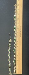Vintage BARCLAY Green Rhinestone Gold-tone Choker Necklace & Bracelet