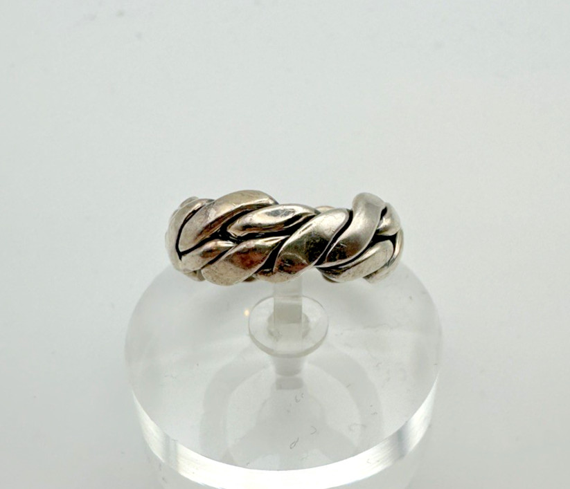 Vintage Sterling Silver .925 Made in Mexico Rope Chunk — 9.6 Grams Size 6