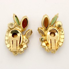 Verified 5120 D&E Juliana Fall Watermelon Heliotrope Vitrail Rhinestone Earrings