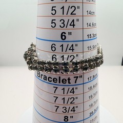 Vintage Silver Tone Rhinestone Bracelet Smoky Gray Multi Strand Cluster Retro