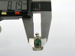 Vintage Southwestern Sterling Silver Malachite Cabochon Pendant 2.8g 7/8 Inch
