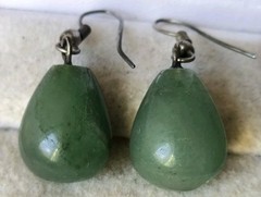 RARE Elegant Nephritis stone Vintage Jewelry Earrings