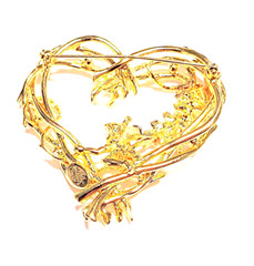 Kirk’s Folly Fairy Heart Brooch Pin No Charms 2 1/2″