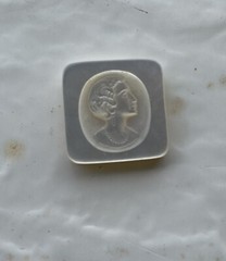 Vintage Cameo of Roman Classic Empire Victorian Female Portrait Mother Of Pearl