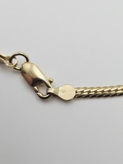 HCT Sterling Silver Vermeil Herringbone 2mm Chain Necklace 24″