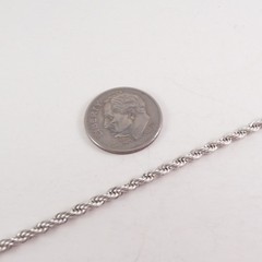 Sterling Silver Rope Bracelet Solid Vintage 925 7.5″ Long 2.5mm
