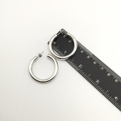 Vintage Sterling Silver 5mm 1.25” Classic Hoop Earrings Marked 925 8.8g #20