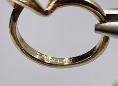Vintage Ring 18k H.G.E Light Blue Glass Stone Clear Stone Accents