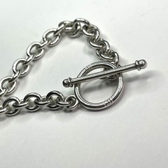 Round Link Alf Sterling Silver Bracelet 7.5” Length 4MM Width Vintage – 14.7G