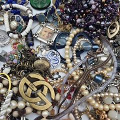 Vtg Now Craft Junk Jewelry Lot Almost 6 Lbs Unique Fun Mix Tangled DIY Repurpose