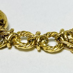 18K Yellow Gold (Stamped 80%) 9 Portugal Symbol Charms 7.25″ Bracelet 31.9g