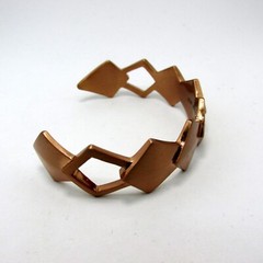 Jen Atkin Chloe & Isabel Layered Rhombus Brushed Copper Tone 7″ Cuff Bracelet