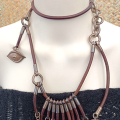 UNOde50 Rare Boho Leather Charm Necklace Statement Talismans Spiritual Unisex