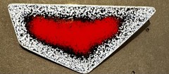 Red Modernist Brooch Pin Geometric Bold Abstract Vintage Jewelry MidCentury