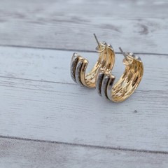 Vintage Earrings for Pierced Ears Gold/Silver Tone Hoops – Condition Issues