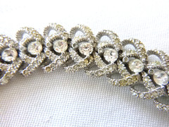 Stunning Vintage CINER Rhinestone Bracelet 6.75″ Foldover Clasp & Security Chain