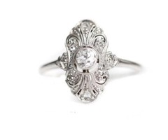 Old European Cut Filigree Ring 2.0 Ct Lab Created Diamond 14k White Gold Over