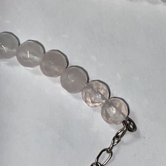 Necklace Choker Rose Quartz Cultured 7mm Pearl Sterling Italian Unused Faceted