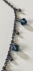 1990s Simple But Elegant Blue Cut Glass 16.5” Necklace