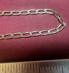 VTG 925 Sterling Silver Square S Hallmarked Elongated Curb Chain Necklace 7.44g