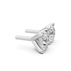 Round Lab Grown Diamond Stud Earrings 14K Gold Solitaire Everyday Fine Jewelry