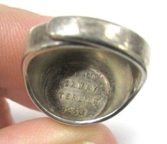 UNI D-A DAVID ANDERSEN Norway Sterling Silver Pink Thulite Statement Ring Sz 4.5