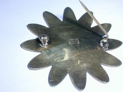 AKSEL HOLMSEN MARGUERITE LARGE DAISY BROOCH NORWAY- WHITE ENAMEL ON STERLING!