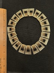 Vintage Mimi D Ni Gold Necklace Cleopatra Style Runway Bold Chunky Unique