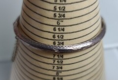 Vtg Sterling 925 Solid Silver Hinged Bangle 6.75″ Bracelet 5.2mm Signed TOB 6.8g