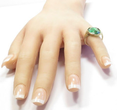 Antique French 1920’s Green Stone 13KY Ring Size 5.5 UK-K1/2 9.26Ct Art Deco