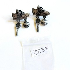 VTG JJ Jonette Jewelry Tennis racket Shoes ball earrings chunky pierced dangle