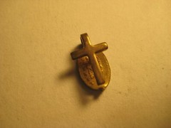 Vintage Brass Gold Tone Pins / Pendants / Cross as Pictured