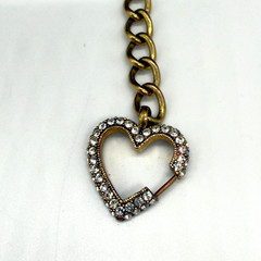 Vintage Juicy Couture Bracelet Gold Tone Link Rhinestone Heart Size 7 READ
