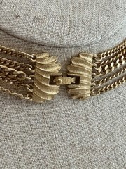 1960s 1970s Monet Multi-strand Chain Necklace Long Opera Length Gold Tone Signed