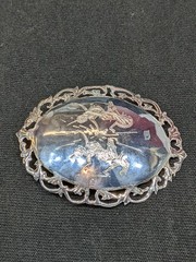 Vtg Siam Sterling Silver Brooch Pin Thai Dancer Ornate Thailand Jewelry