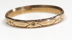 Antique Art Deco 1920’s 10K Rose Gold Unisex Wedding Band Ring Size 9 UK-R1/2