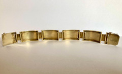 VintageGold Vermeil 835 Silver Floral Hinged Panel Bracelet-Very Rare-Hallmarked