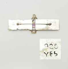 YES Studio sterling silver amethyst peridot abstract modern vintage bar pin