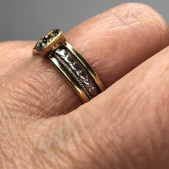 Avon Vintage Two Tone 3 Stack Look Minimalist Ring Woman’s Size 9