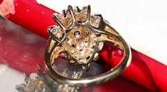 10k yellow gold ring 1.00ct natural diamond size 6.5 handmade 4.65gr Gab130