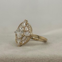IGI Certified Oval Cut Lab Grown Diamond 14K Gold Art Deco Vintage Inspire Ring