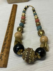 VTG Beaded Necklace Chunky Various Colors and Materials 24”. FREE SHIPPING