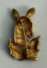 VINTAGE MYLU REINDEER CHRISTMAS PIN BROOCH WITH RHINESTONES