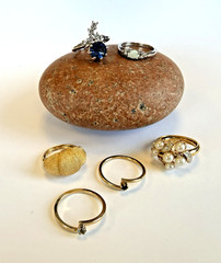 Vintage Avon Ring Lot of 6 from the 70’s 80’s Various Adjustable Sizes see photo