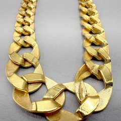 Vintage Chunky Chain Necklace Gold Tone 80s 16″