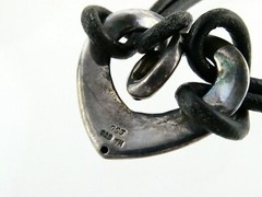 GSJ Sterling Silver and Black Leather Cord Necklace 925 18 Inches 11.8 Grams