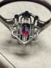 Vintage AVON NV Nevada Silver 925 AMETHYST Ornate Filigree GOTHIC RING sz 8